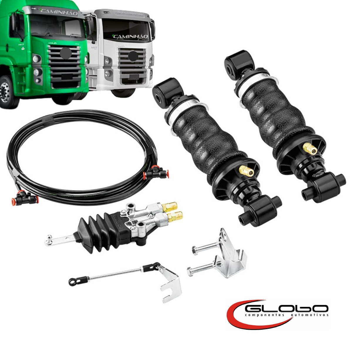 Kit Completo Instalação Suspensão Ar Cabine para Volkswagen Constellation 2006... - Traseiro