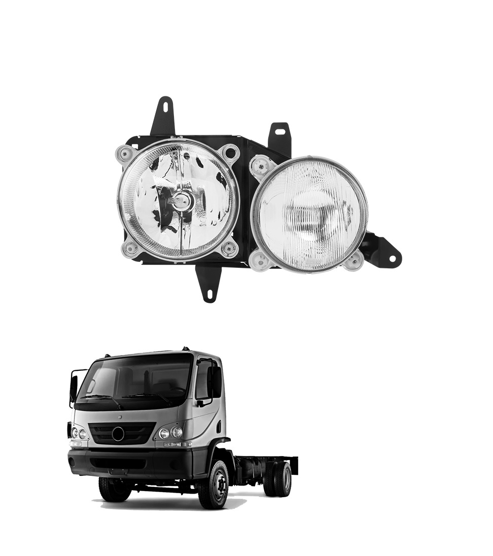 Farol Principal Caminhão Mercedes-Benz Accelo Após 2008 Lado Direito (Nino) - F-376S