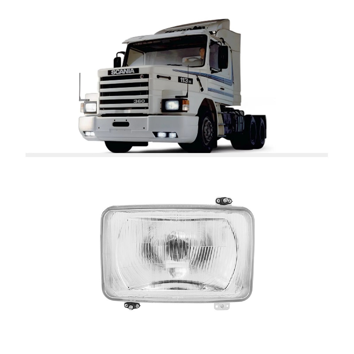 Bloco Farol Caminhão Scania 112, 113 de 1981 a 1998 - Nino (F-50B)
