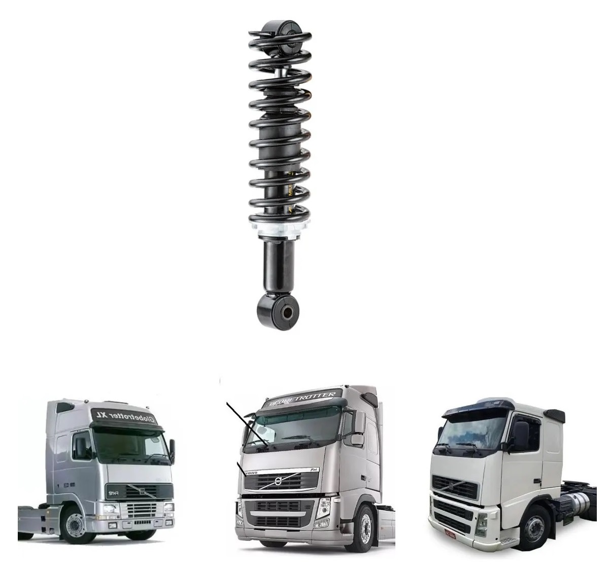 Amortecedor Cabine Caminhão Volvo FH de 1998 Até 2014 Com Mola (Traseiro) - 20721166