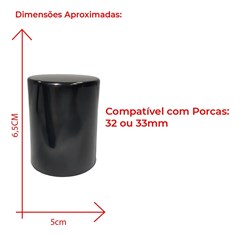 Kit 10 Capa Porca Cromada Black Belga - 32 e 33mm