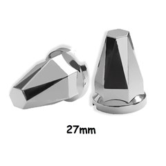 Kit 10 Capa Porca Cromada Diamante - 32/33mm