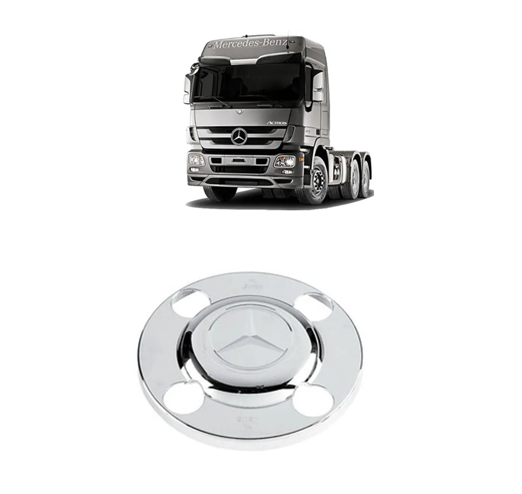 Aplique Cromado Tampa Cubo Truck 04 Furos - Mercedes-Benz