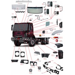 Farol Principal Caminhão Ford Cargo Após 2011 Superior Luz Alta - Lado Direito
