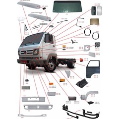Farol Principal Caminhão Volkswagen Worker Titan Após 2000 Lado Esquerdo Cinza - (FW-120LE)