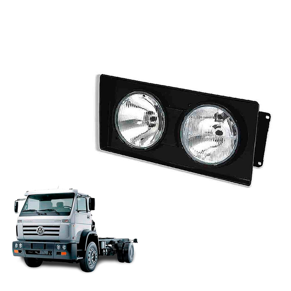 Farol Principal Caminhão Volkswagen Worker Titan Após 2000 Lado Direito Preto -  (F-180)