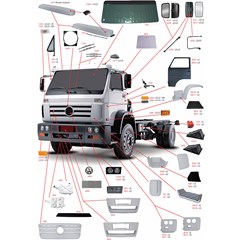 Farol Principal Caminhão Volkswagen Worker Titan Após 2000 Lado Direito Preto -  (F-180)