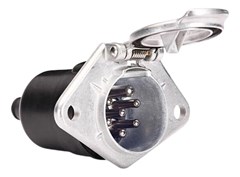 Tomada Elétrica Carreta, Caminhão - Fêmea Redondo 24V 7 Pinos (HELLA)