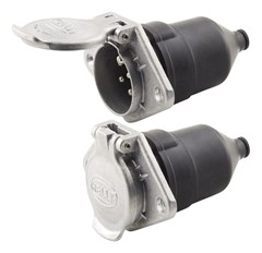 Tomada Elétrica Carreta, Caminhão - Fêmea Redondo 24V 7 Pinos (HELLA)
