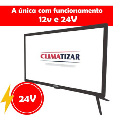 Smart TV para Caminhão 24” 12v 24v WiFi Android 12 Ônibus Motorhome - Climatizar
