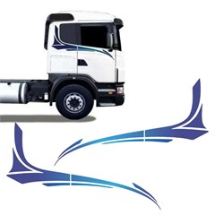 Faixa Adesivo Para Scania 2008 Adesivo Lateral Decorativo Azul