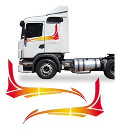 Faixa Adesivo Para Scania 2008 Adesivo Lateral Decorativo Vermelho
