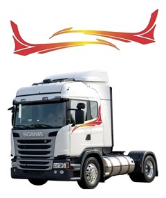 Faixa Adesivo Para Scania 2008 Adesivo Lateral Decorativo Vermelho