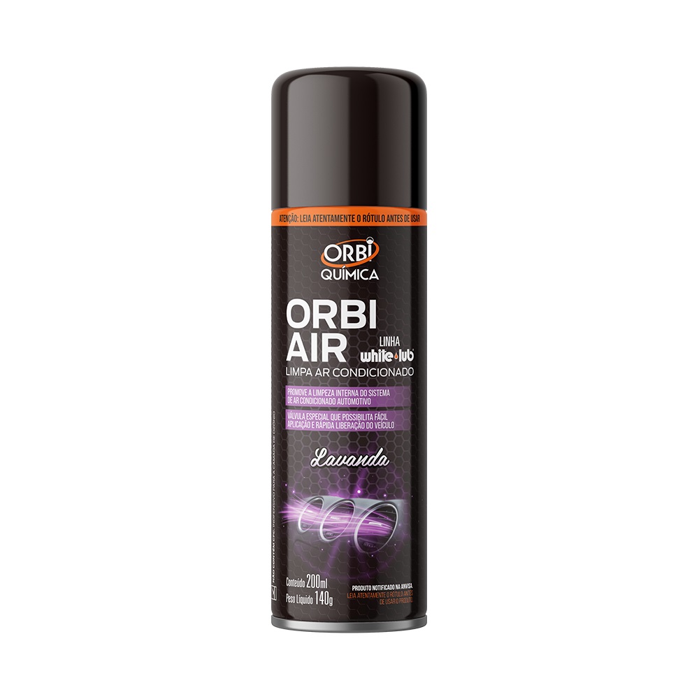 Spray Higienizador Orbi-Air Limpa Ar Condicionado Automotivo Fragrância Lavanda - Orbi Química