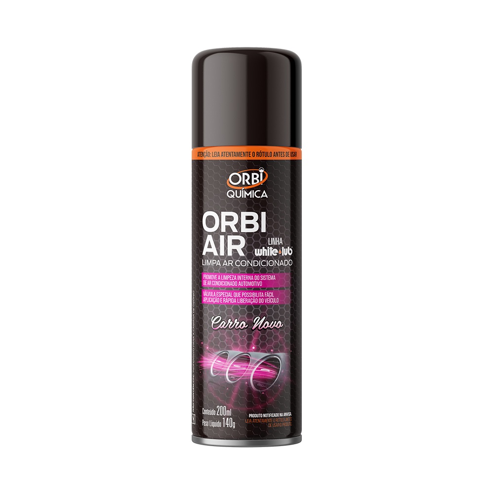 Spray Higienizador Orbi-Air Limpa Ar Condicionado Automotivo Fragrância Carro Novo - Orbi Química