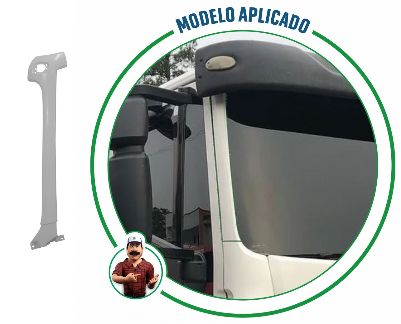 Acabamento Coluna Caminhão Iveco Tector após 2019 Lado Esquerdo -504027560, 504116083, 504116081