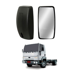 Espelho Retrovisor Caminhão Ford Cargo 2008 a 2011 Unico com Desembaçador Convexo Lado Direito ou Lado Esquerdo