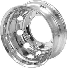 Roda Alumínio Roadline 22,5” x 8,25” Borda Larga Polimento Interno 10 Furos para Caminhões, Ônibus e Reboques