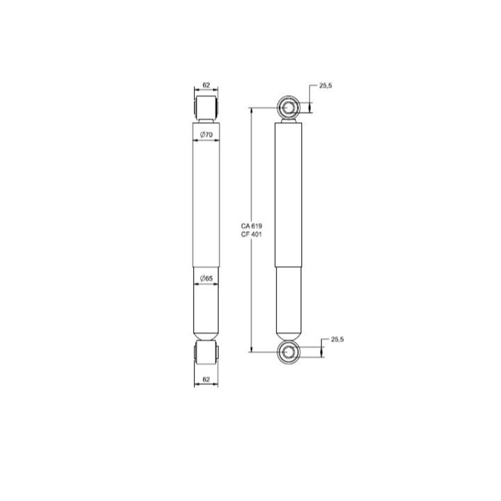Amortecedor Suspensão Traseiro Volkswagen 17-260 - Universal - 100000598792 Amortecedor Suspensão Traseiro Volkswagen 17-260 - Universal - 100000598792
