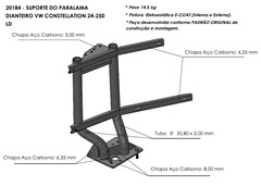 Suporte Paralama Cabine VolkswagenConstellation Lado Esquerdo - 2T2821152A
