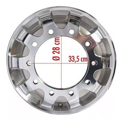Roda Disco Sem Câmara Alumínio 10 Furos 22,5 X 8,25 - Fratucci