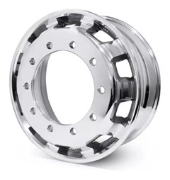 Roda 100% em Alumínio Aro 22,5 x8,25 Furo Quadrado, Borda Larga 10 Furos, compatível com os Caminhões e Ônibus Mercedes-Benz