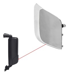 Capa (Tampa) Cromada do Retrovisor Auxiliar Caminhão Mercedes-Benz Actros, Arocs Após 2021 Lado Esquerdo - A9608111807