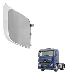 Capa (Tampa) Cromada do Retrovisor Auxiliar Caminhão Mercedes-Benz Actros, Arocs Após 2021 Lado Esquerdo - A9608111807