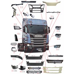 Tela Grade Frontal Superior Caminhão Scania NTG Série 7 Cabine S - 2307671