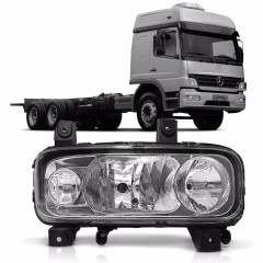 Farol Caminhão Mercedes-Benz Atego Após 2010 (Lente Lisa) Lado Esquerdo - 9738202261