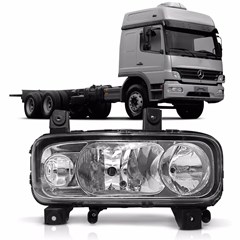 Farol Caminhão Mercedes-Benz Atego Após 2010 (Lente Lisa) Lado Esquerdo - 9738202261