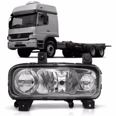 Farol Caminhão Mercedes-Benz Atego Após 2010 (Lente Lisa) Lado Direito - 9738202361