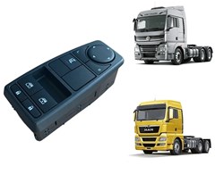 Botao Vidro Eletrico Caminhão MAN TGX Completo Esquerdo - 81258067093/ 81258067108