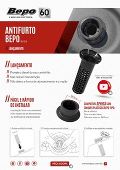 Trava Antifurto Diesel - Roscada 60mm B020i - Bepo