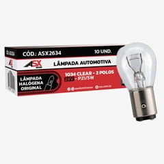 Lâmpada 1034 Clear - 24V 21/5 Watts - ASX (caixa com 10) 02 Polos - ASX2634
