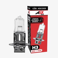 Lâmpada H-3 - 24V, 70 Watts (Caixa com 10) - ASX2203