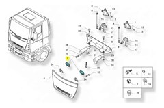 Dobradiça Grade, Capo Iveco Tector, Cursor - 504032787