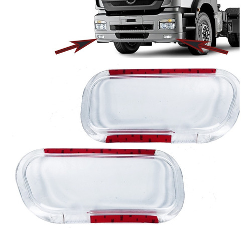 Par Protetor Farol Milha Caminhão Mercedes-Benz Axor Após 2005 - Cristal