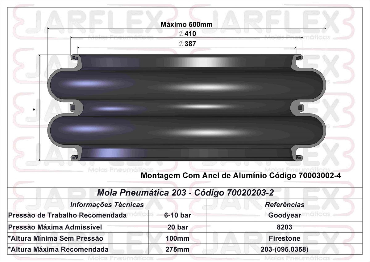 Bolsa Suspensor Pequena - Parafuso Dia Metro 410Mm
