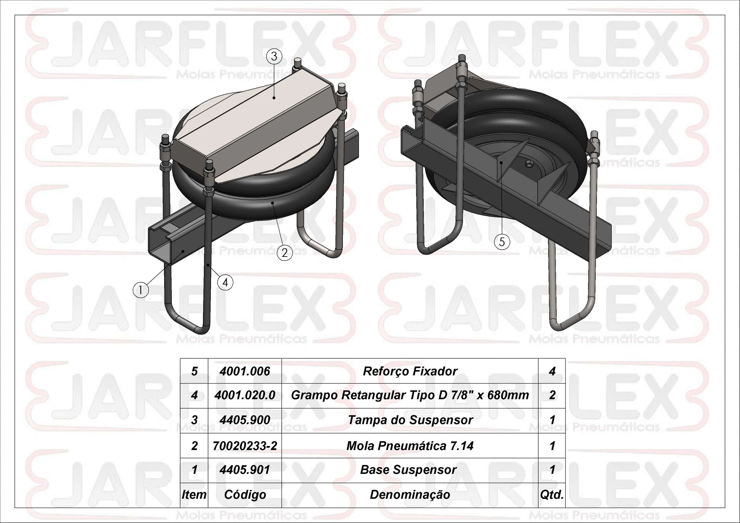 Suspensor Pneumatico Truck Bolsa Grande - Encaixe