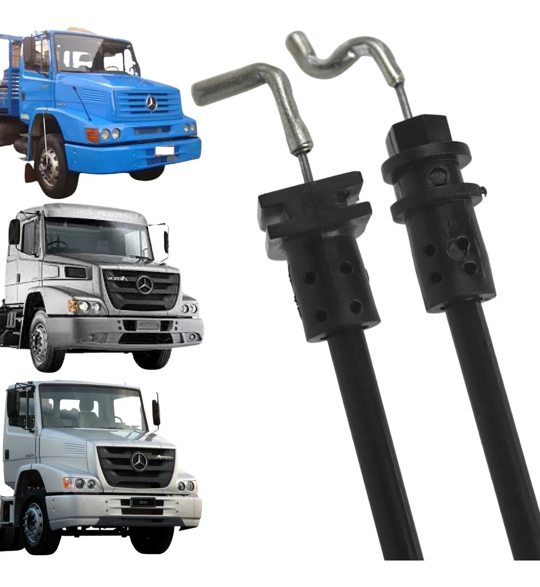 Varão Fechadura Interna Caminhão Mercedes-Benz 1620 Após 1996 (Cabo) Lado Direito