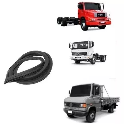 Borracha (Guarnição) Para-brisa Caminhão Mercedes-Benz HPN bicudo, FPN cara chata, 709, 710, 912, 914 e 1114 1981 a 2012, 1214, 1218, 1618, 1620 a 2423 1991 a 2011 (Cabines tipo HPN e FPN) e Atron 201