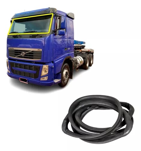Borracha (Guarnição) Para-brisa Caminhão Volvo FH, FM, NH até 2004 - 20382691