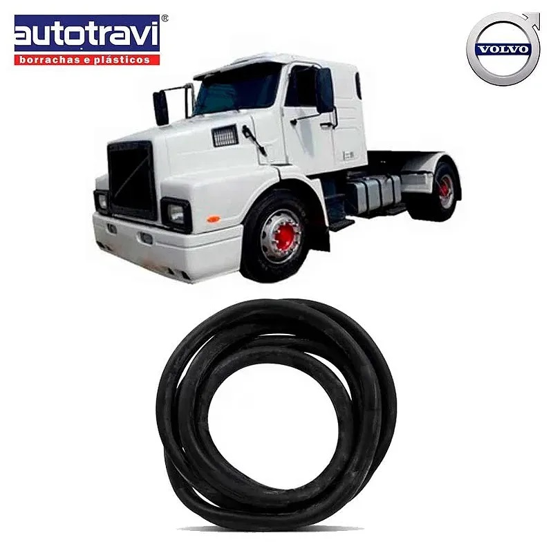 Borracha (Guarnição) Para-brisa Caminhão Volvo N10 e N12 1980 a 1988 e NL10 e NL12 1989 a 1998 - 1586334