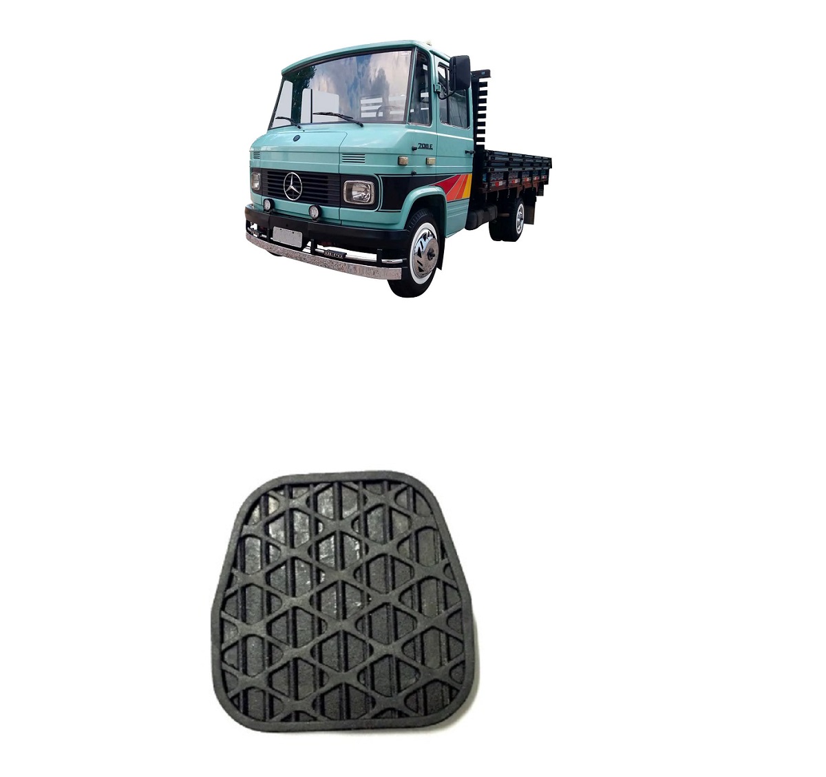 Borracha Pedal Freio Embreagem Caminhão Mercedes-Benz 708, 1618, 1935 de 1989 a 1995