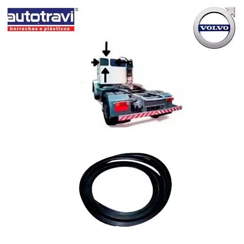 Borracha Vigia Caminhão Volvo NL EDC 1989 a 1998 Vidro Menor