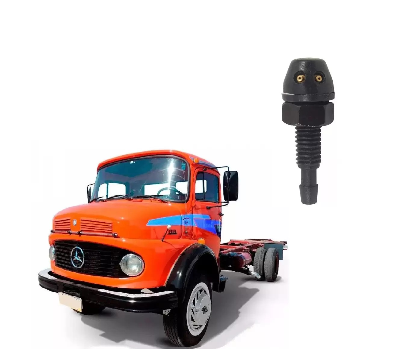 Brucutu (Esguicho) Limpador Caminhão Mecedes-Benz 1113, 2213, 2 Saídas - 3318697247