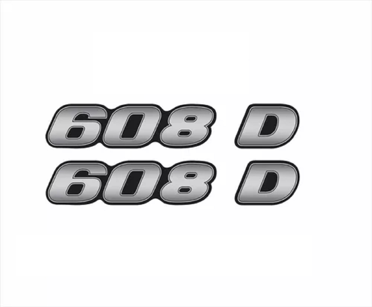 Emblema Identificação Resinado Caminhão Mercedes-Benz 608-D - 01 Par Emblema Identificação Resinado Caminhão Mercedes-Benz 608-D - 01 Par
