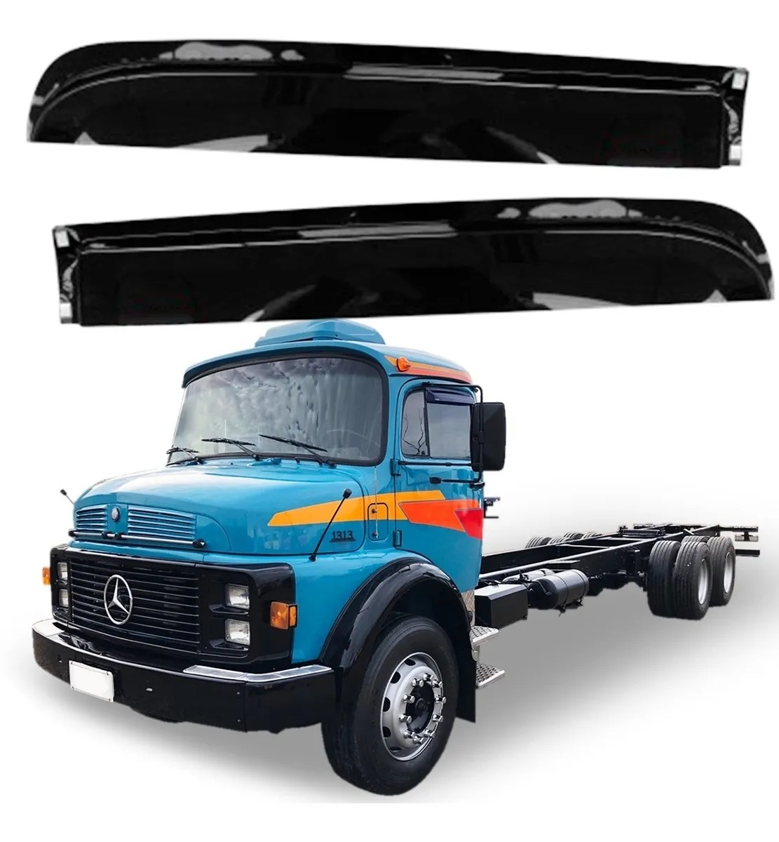 Par Calha Chuva Caminhão Mercedes-Benz 1113 ao 2213 de 1969 até 1988 - Média - Fumê