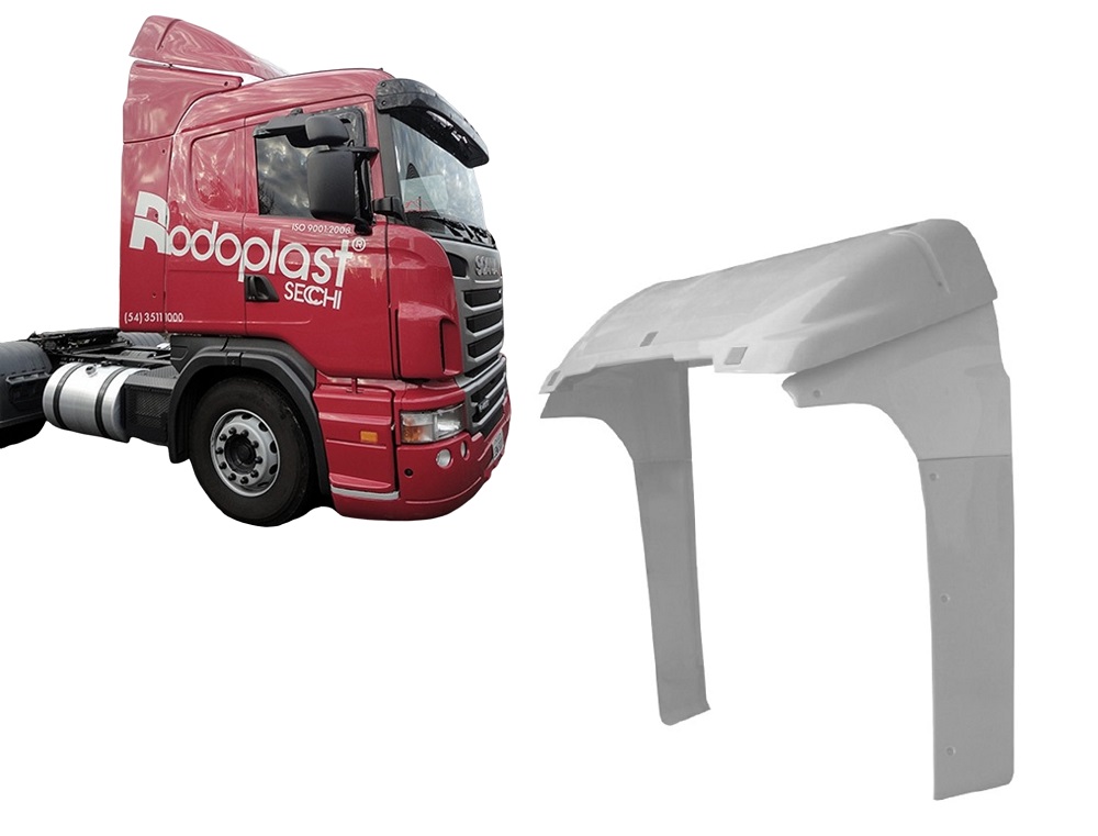 Aerofolio Caminhão Scania Série 4 Completo, Liso Sem Recorte do Filtro